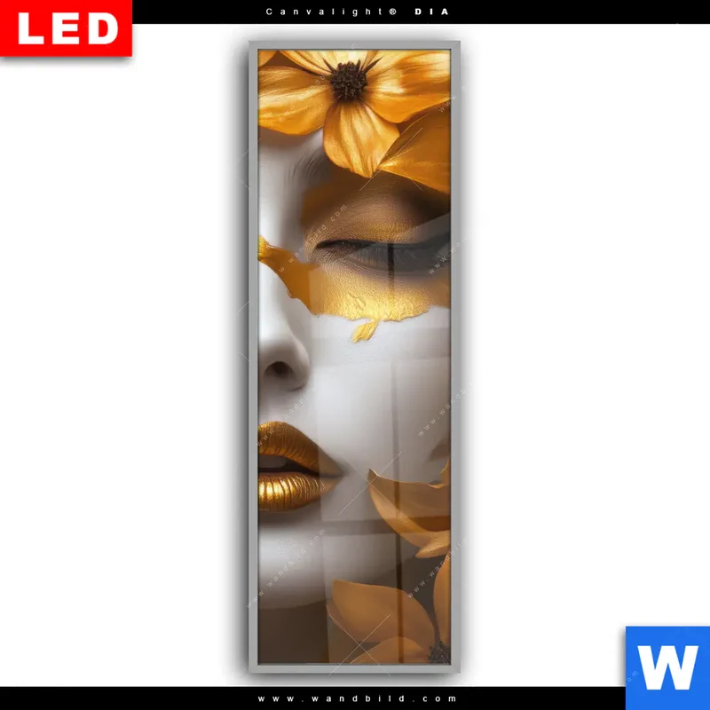 Leuchtbild Acrylglas Canvalight® DIA | Blütenzauber auf samtenem Gesicht | Schmal