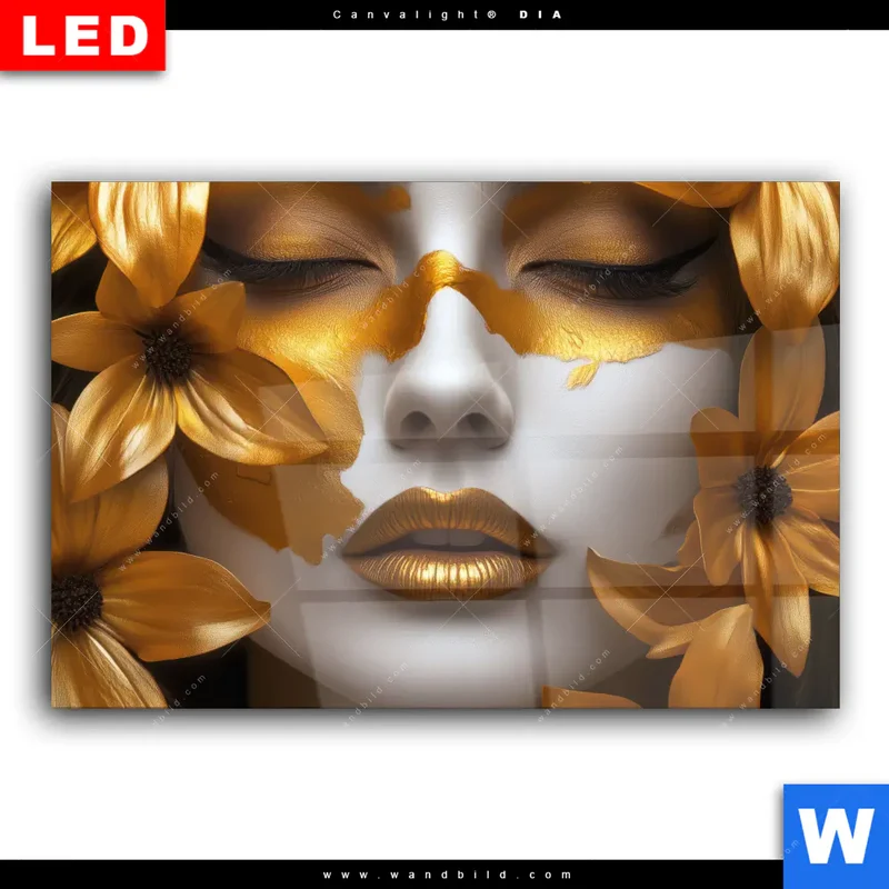 Wechselmotiv Acrylglas Canvalight® DIA | Blütenzauber auf samtenem Gesicht | Querformat