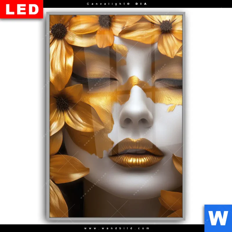 Leuchtbild Acrylglas Canvalight® DIA | Blütenzauber auf samtenem Gesicht | Hochformat