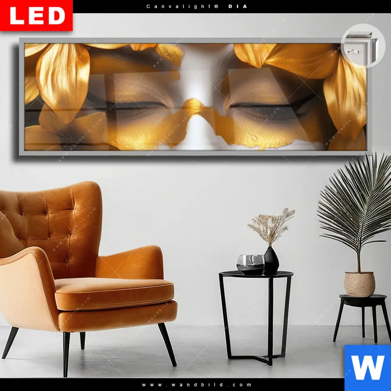 Leuchtbild Acrylglas Canvalight® DIA | Blütenzauber auf samtenem Gesicht | Panorama