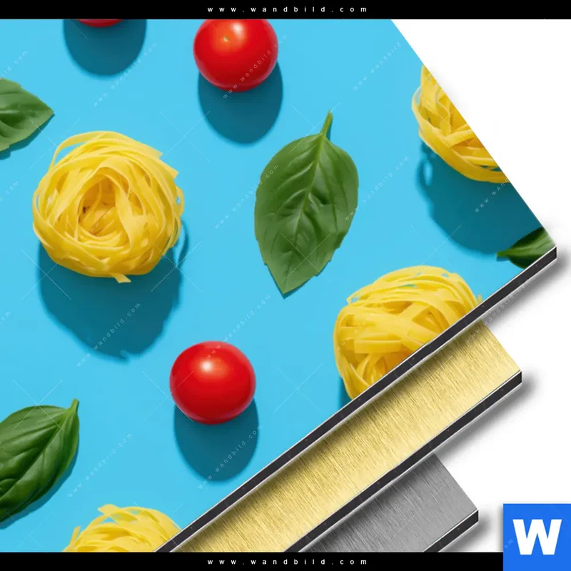 Aluminiumbild gebürstet | Bella Pasta Pop | Querformat