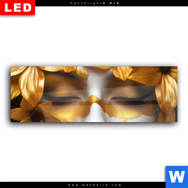 Wechselmotiv Acrylglas Canvalight® DIA | Blütenzauber auf samtenem Gesicht | Panorama
