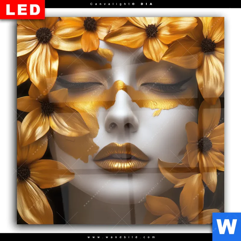 Wechselmotiv Acrylglas Canvalight® DIA | Blütenzauber auf samtenem Gesicht | Quadrat