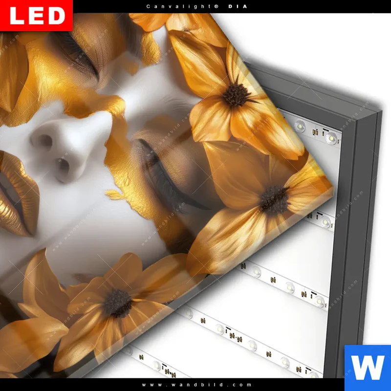 Wechselmotiv Acrylglas Canvalight® DIA | Blütenzauber auf samtenem Gesicht | Quadrat