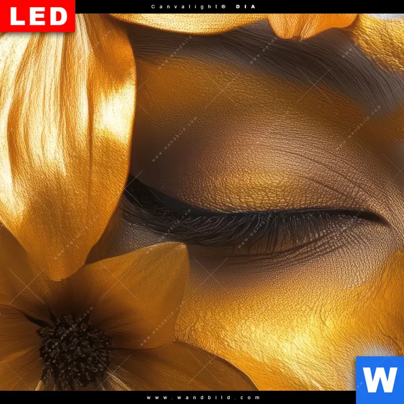 Wechselmotiv Acrylglas Canvalight® DIA | Blütenzauber auf samtenem Gesicht | Quadrat