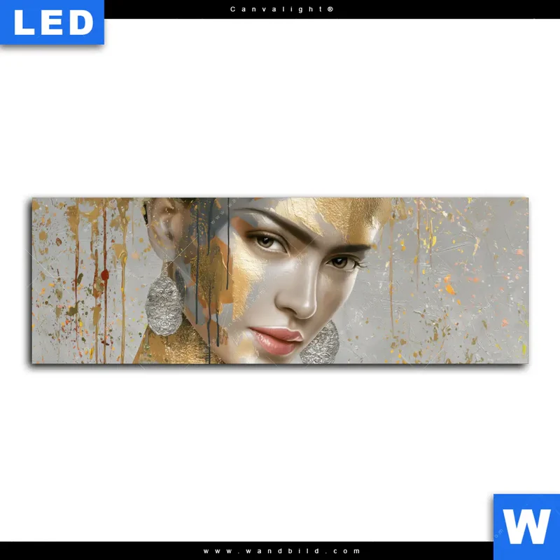 Canvalight® Leuchtbild | Frau mit floraler Krone | Panorama