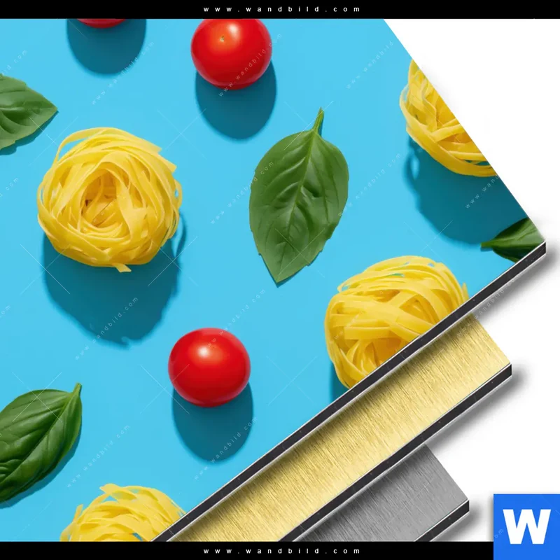 Aluminiumbild gebürstet | Bella Pasta Pop | Rund