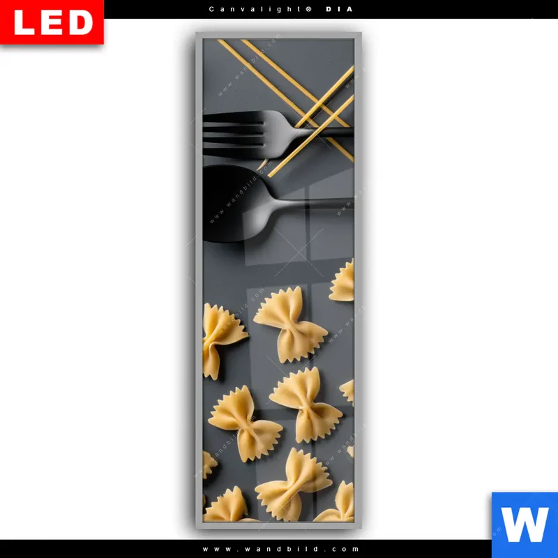 Leuchtbild Acrylglas Canvalight® DIA | Pasta – Stilvoll serviert | Schmal