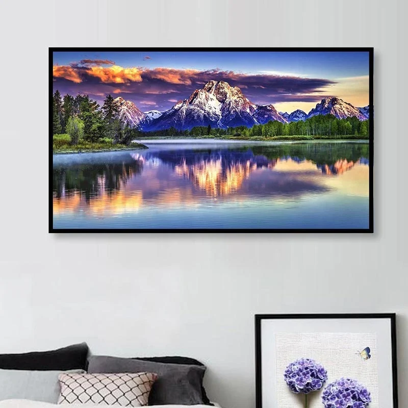 5D Diamond Painting – Aussicht auf Berg und See