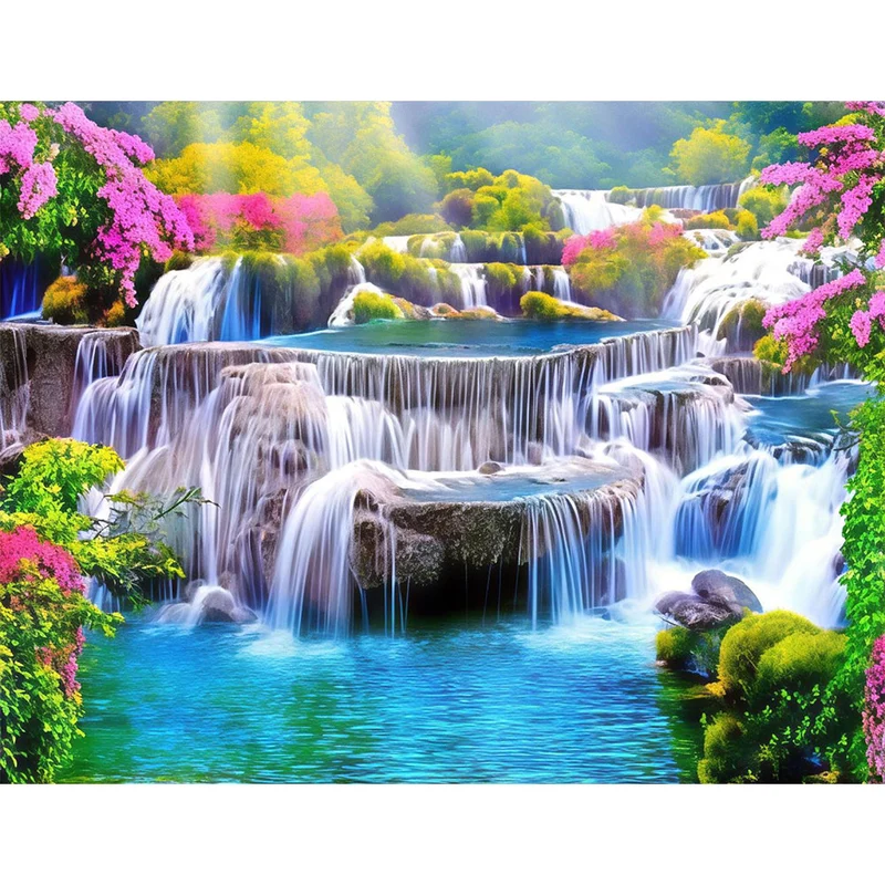 5D Diamond Painting – Atemberaubender Wasserfall
