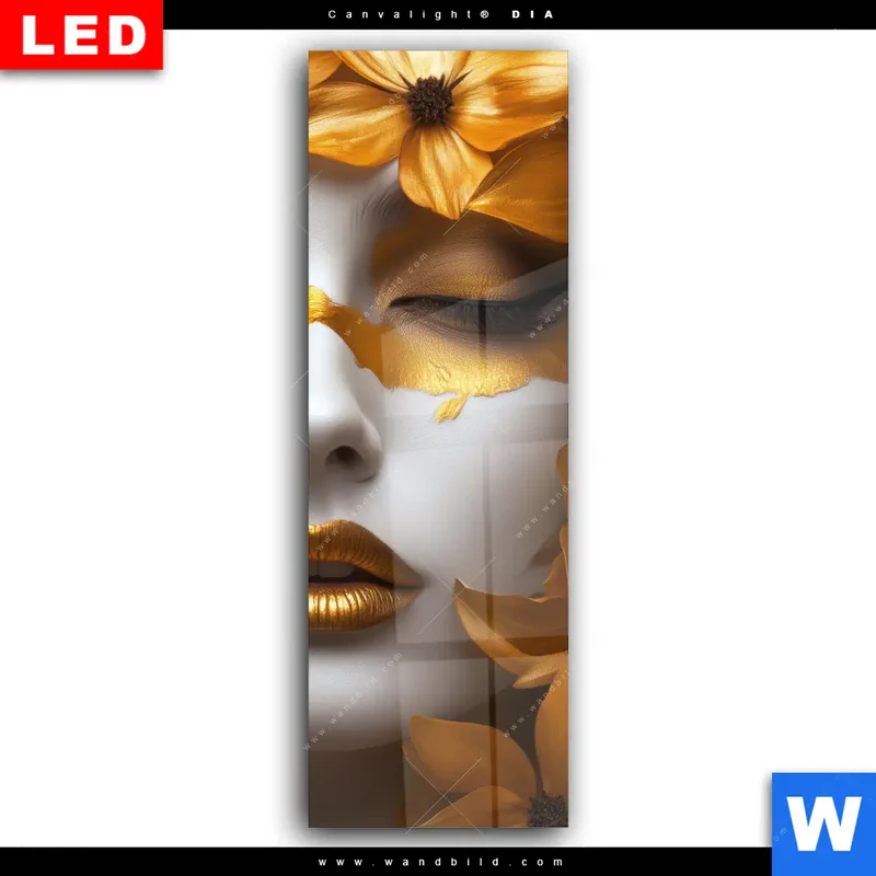 Wechselmotiv Acrylglas Canvalight® DIA | Blütenzauber auf samtenem Gesicht | Schmal