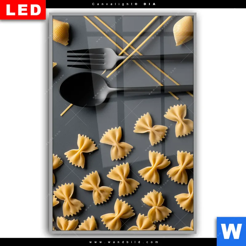 Leuchtbild Acrylglas Canvalight® DIA | Pasta – Stilvoll serviert | Hochformat