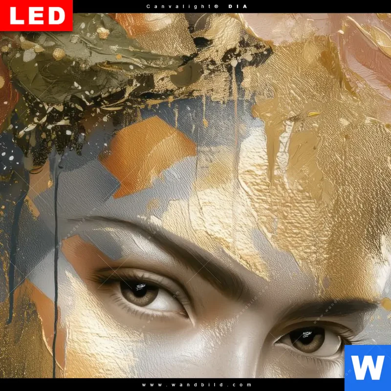 Wechselmotiv Acrylglas Canvalight® DIA | Frau mit floraler Krone | Panorama