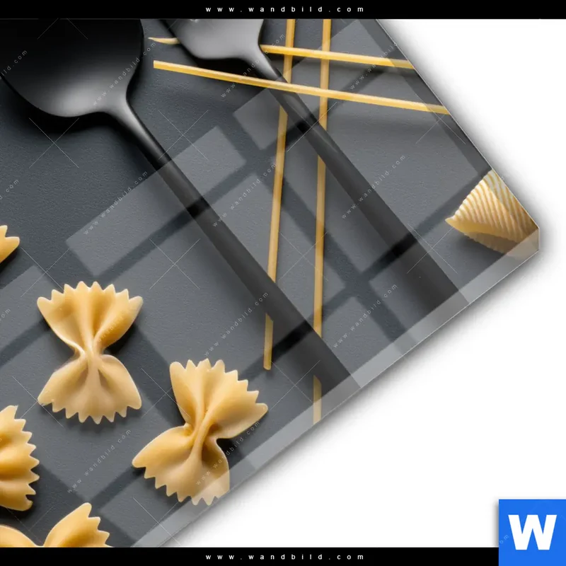 Acrylglasbild | Pasta – Stilvoll serviert | Rund