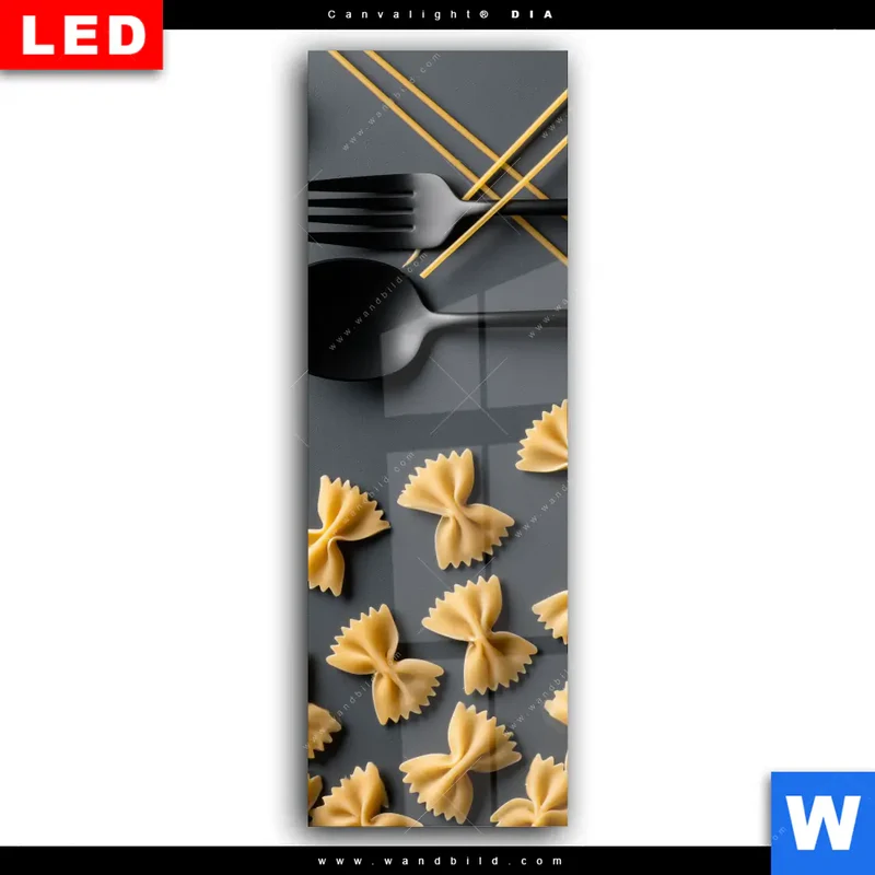 Wechselmotiv Acrylglas Canvalight® DIA | Pasta – Stilvoll serviert | Schmal