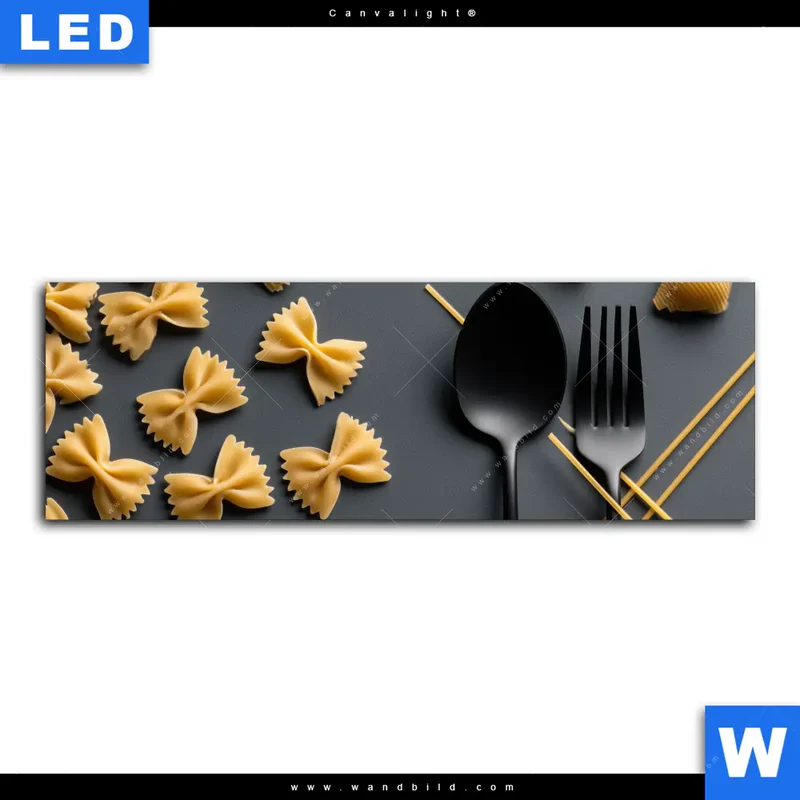 Canvalight® Leuchtbild | Pasta – Stilvoll serviert | Panorama