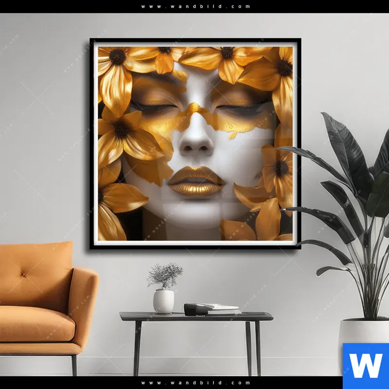Poster | Blütenzauber auf samtenem Gesicht | Quadrat