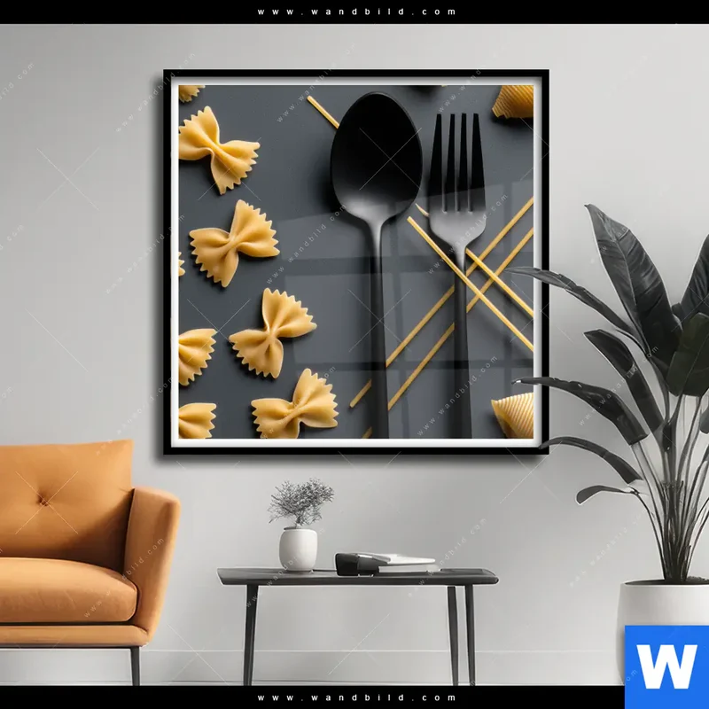 Poster | Pasta – Stilvoll serviert | Quadrat