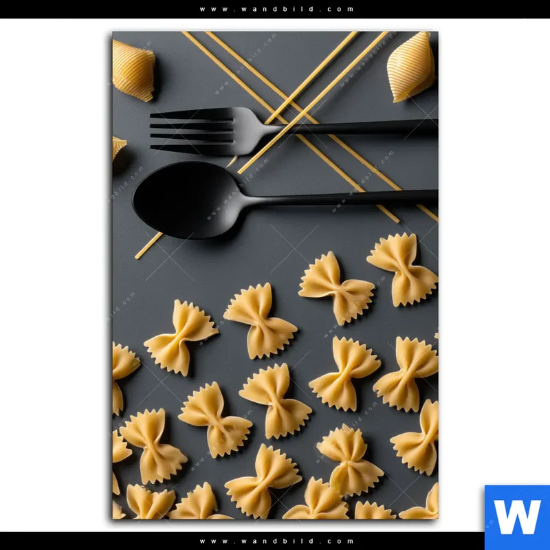 Acrylglasbild | Pasta – Stilvoll serviert | Hochformat