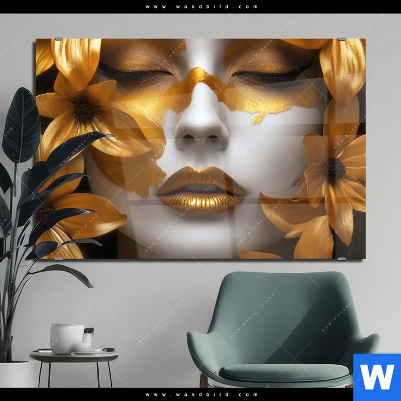 Acrylglasbild | Blütenzauber auf samtenem Gesicht | Querformat