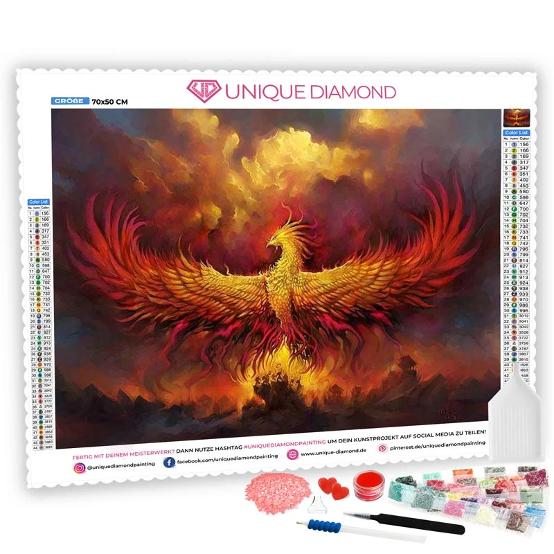 5D Diamond Painting – Feuer Phoenix