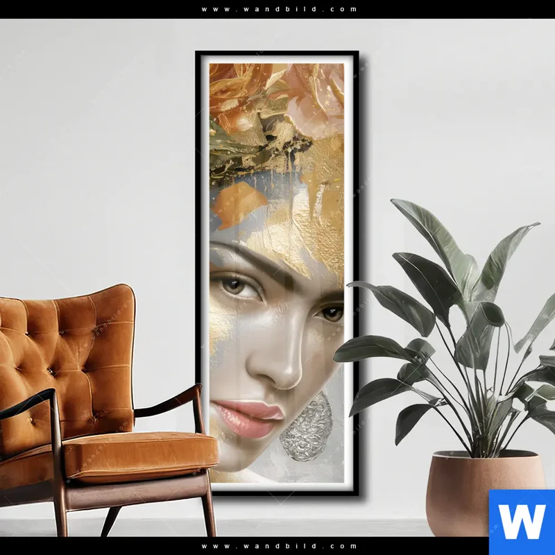 Poster | Frau mit floraler Krone | Schmal
