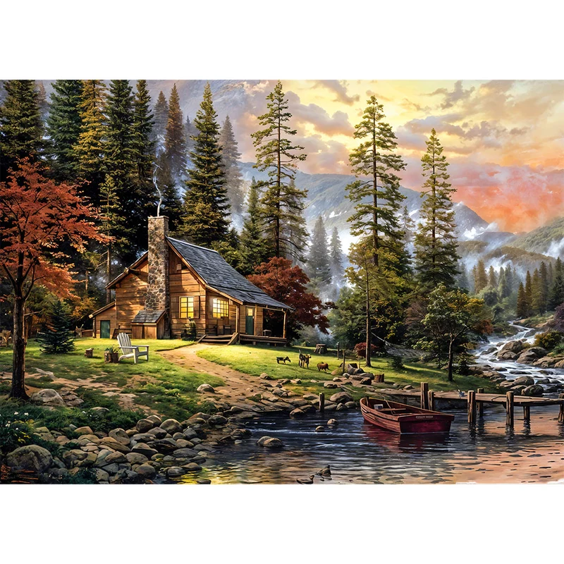 5D Diamond Painting – Waldhütte