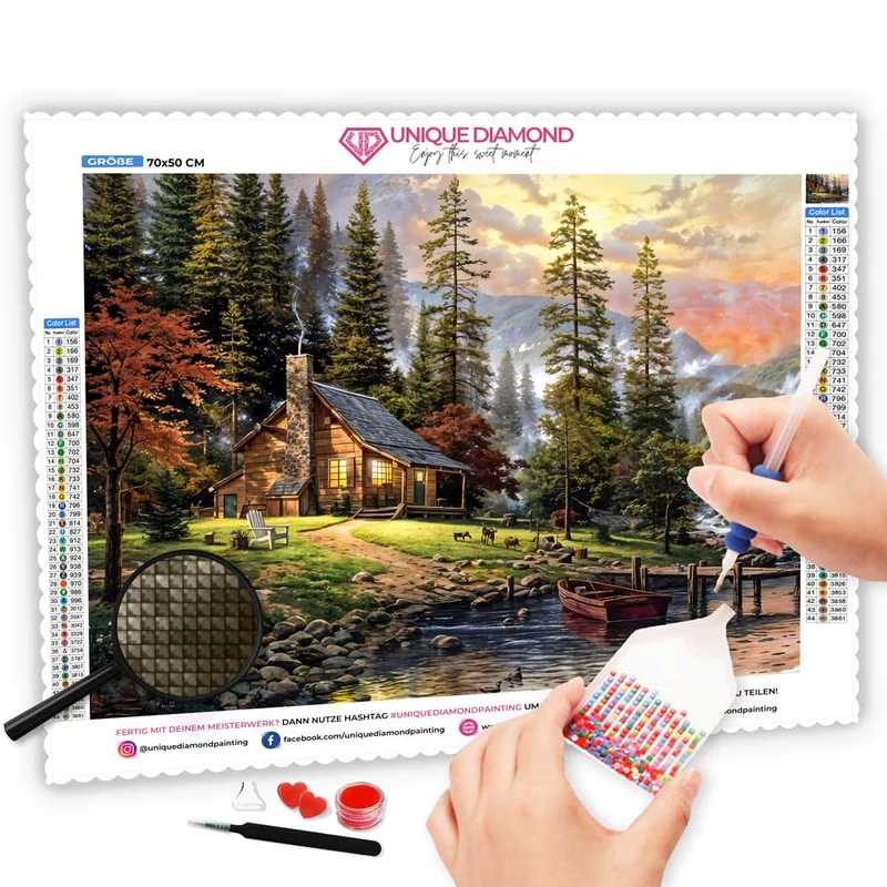5D Diamond Painting – Waldhütte