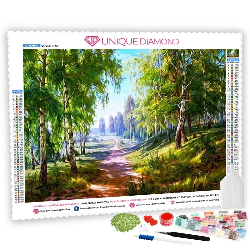 5D Diamond Painting – Birkenwald