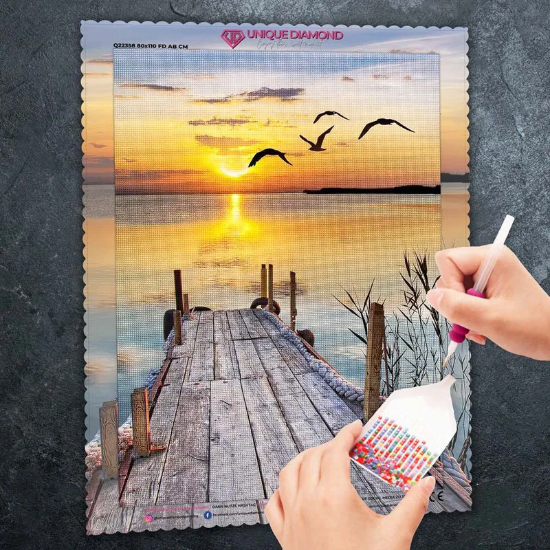 5D Diamond Painting – Sonnenuntergang Seeblick