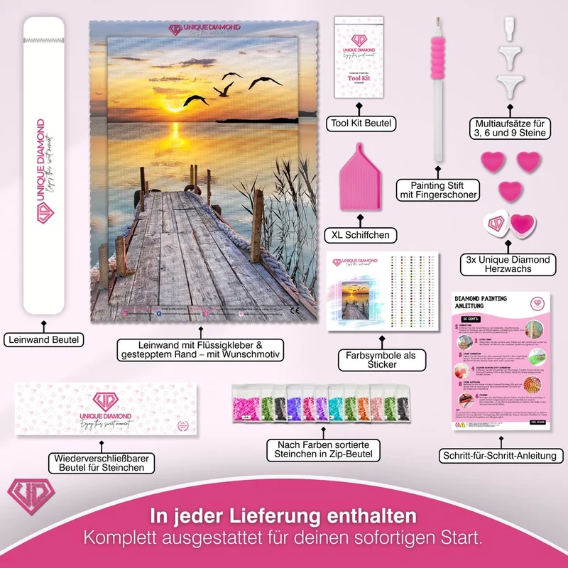 5D Diamond Painting – Sonnenuntergang Seeblick