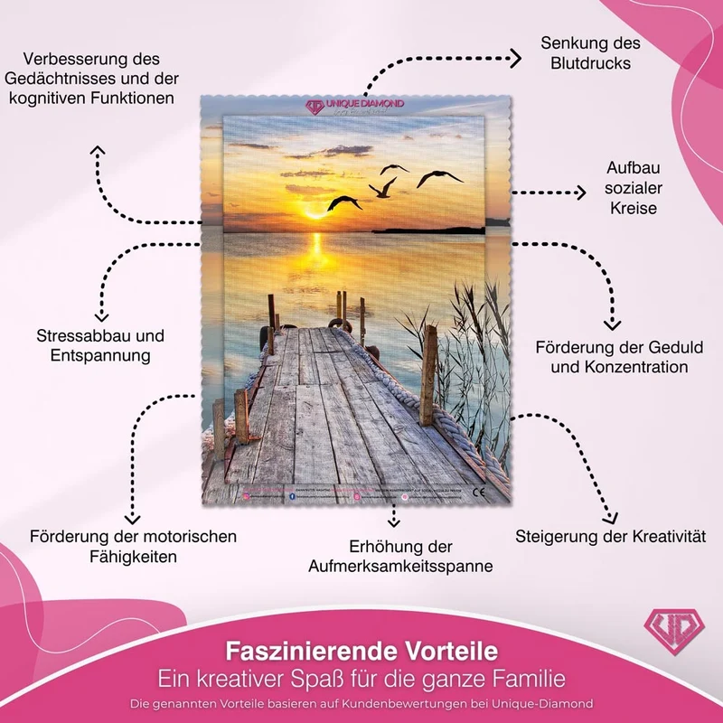 5D Diamond Painting – Sonnenuntergang Seeblick