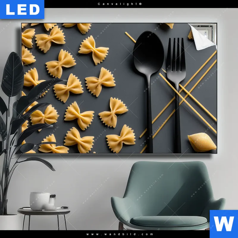 Canvalight® Leuchtbild | Pasta – Stilvoll serviert | Querformat