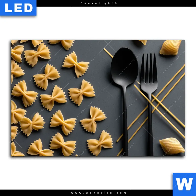 Canvalight® Leuchtbild | Pasta – Stilvoll serviert | Querformat