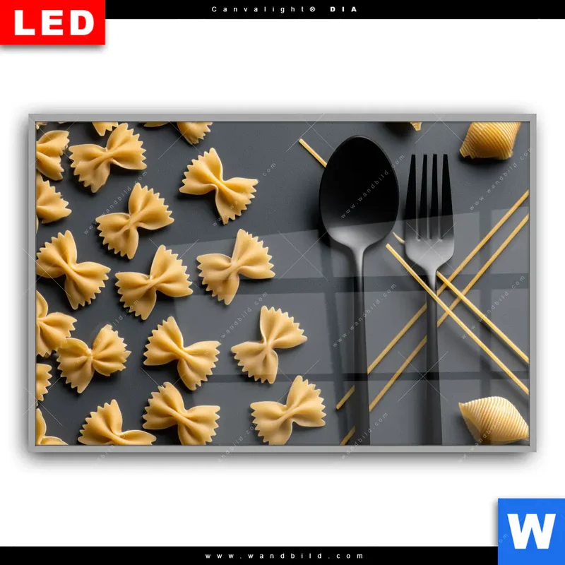 Leuchtbild Acrylglas Canvalight® DIA | Pasta – Stilvoll serviert | Querformat