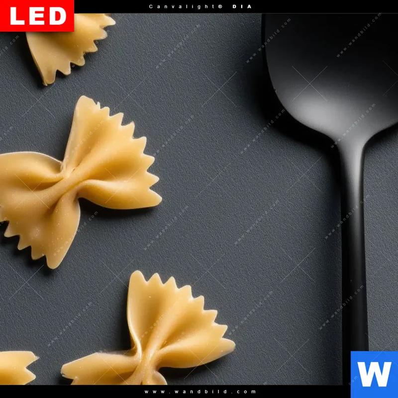 Leuchtbild Acrylglas Canvalight® DIA | Pasta – Stilvoll serviert | Quadrat