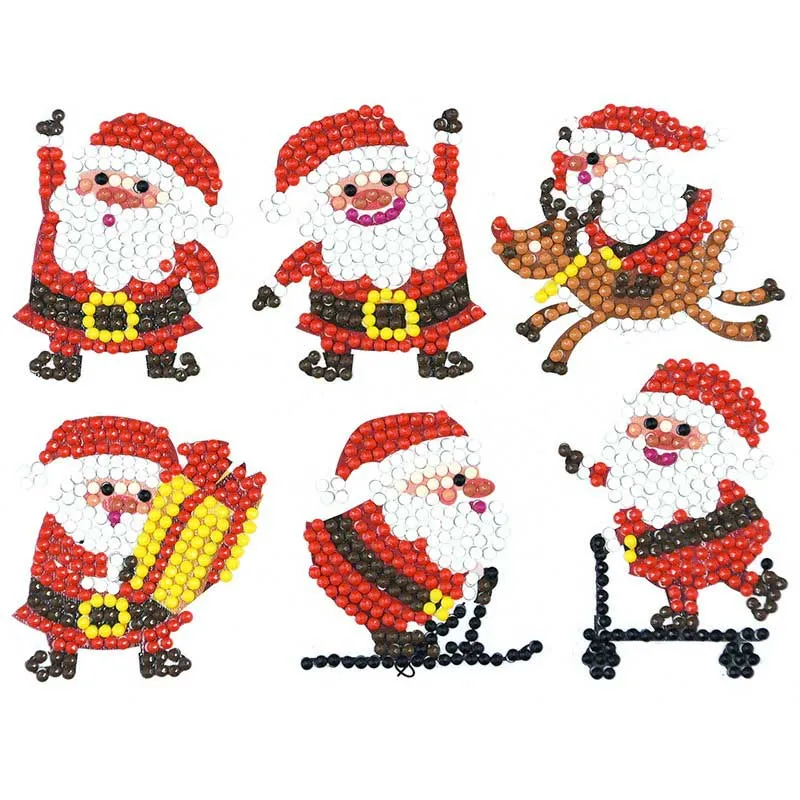 5D Diamond Painting Sticker Set Weihnachtsmänner für Kinder