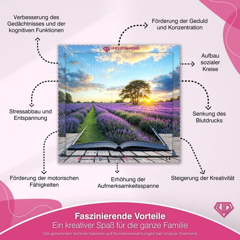 5D Diamond Painting – Lavendelwiese von Zauberbuch