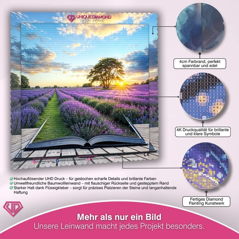 5D Diamond Painting – Lavendelwiese von Zauberbuch