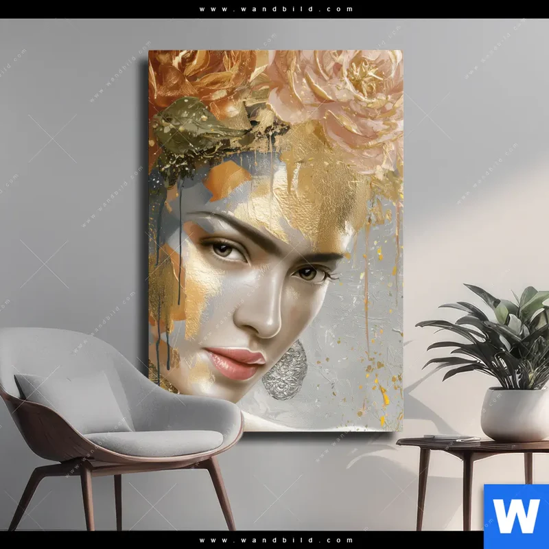 Leinwandbild | Frau mit floraler Krone | Hochformat