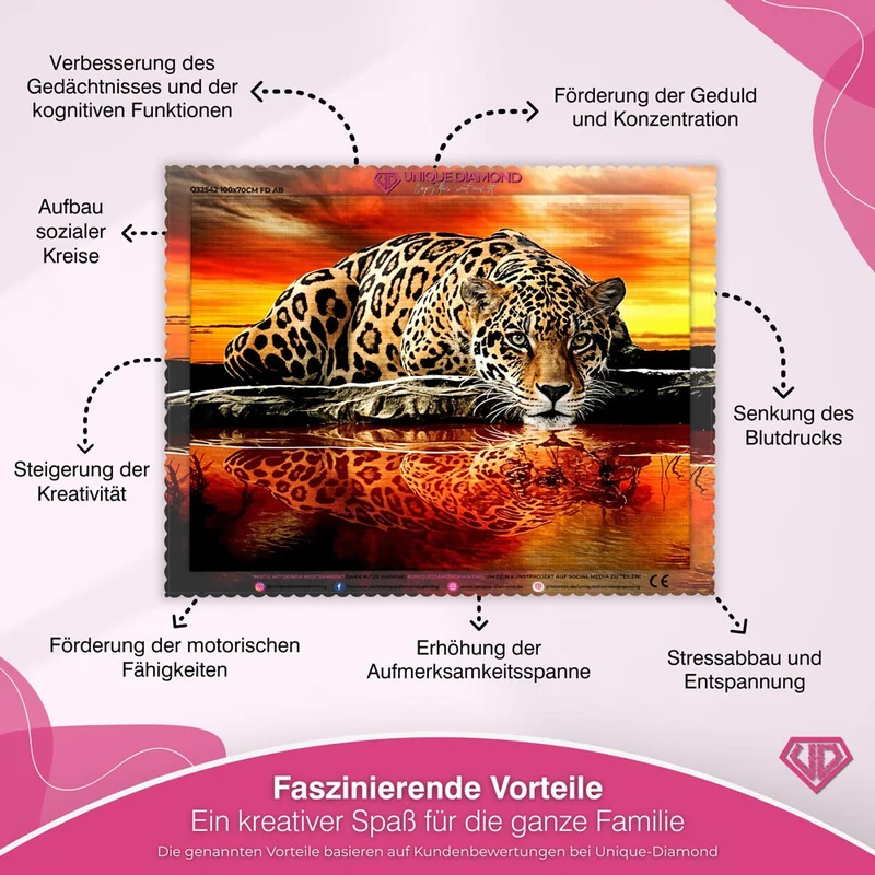 5D Diamond Painting – Sonnenuntergang Leopard