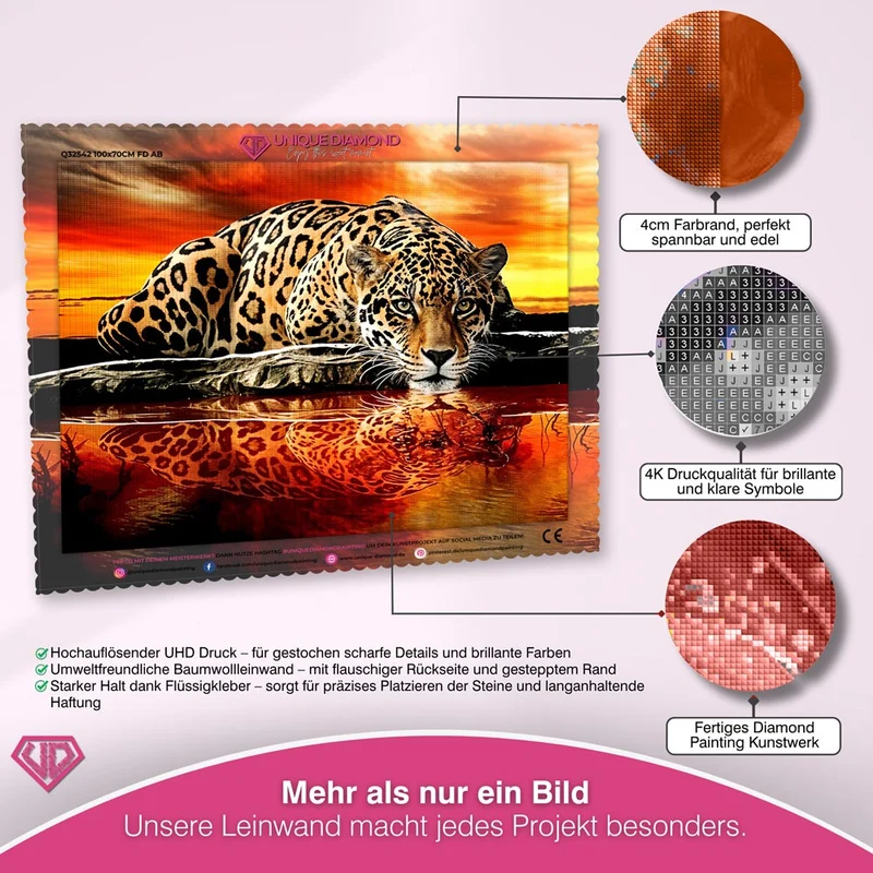 5D Diamond Painting – Sonnenuntergang Leopard