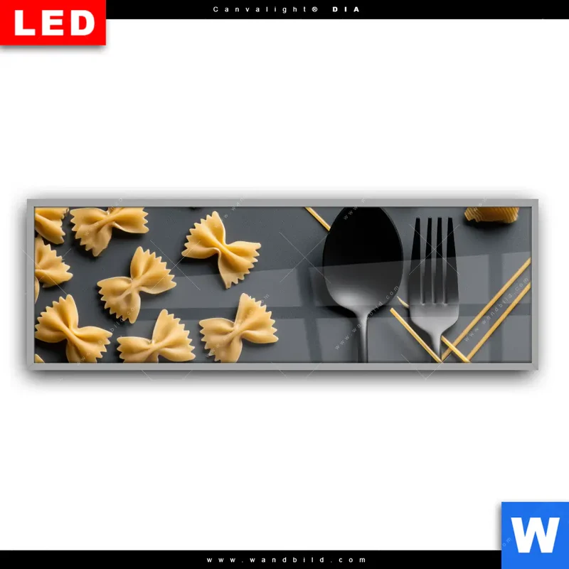 Leuchtbild Acrylglas Canvalight® DIA | Pasta – Stilvoll serviert | Panorama