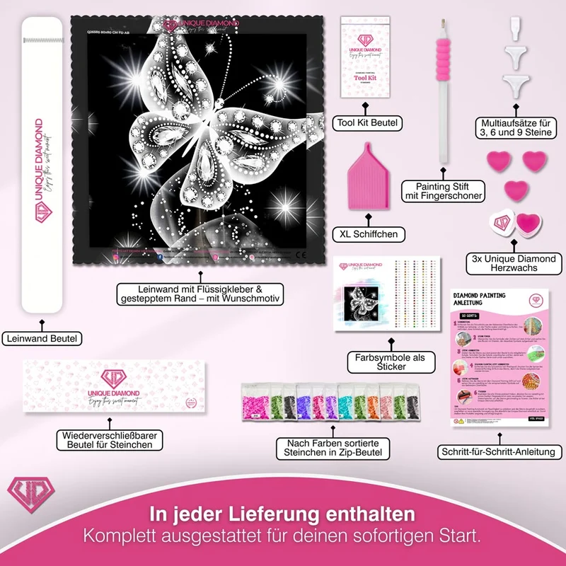 5D Diamond Painting - leuchtender Schmetterling