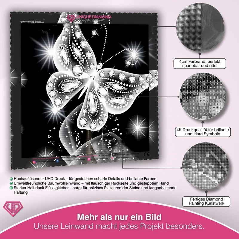 5D Diamond Painting - leuchtender Schmetterling