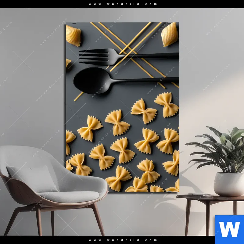 Alu-Dibond Bild | Pasta – Stilvoll serviert | Hochformat