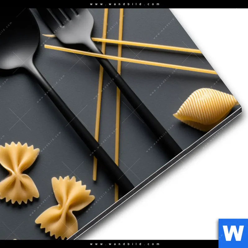Alu-Dibond Bild | Pasta – Stilvoll serviert | Hochformat