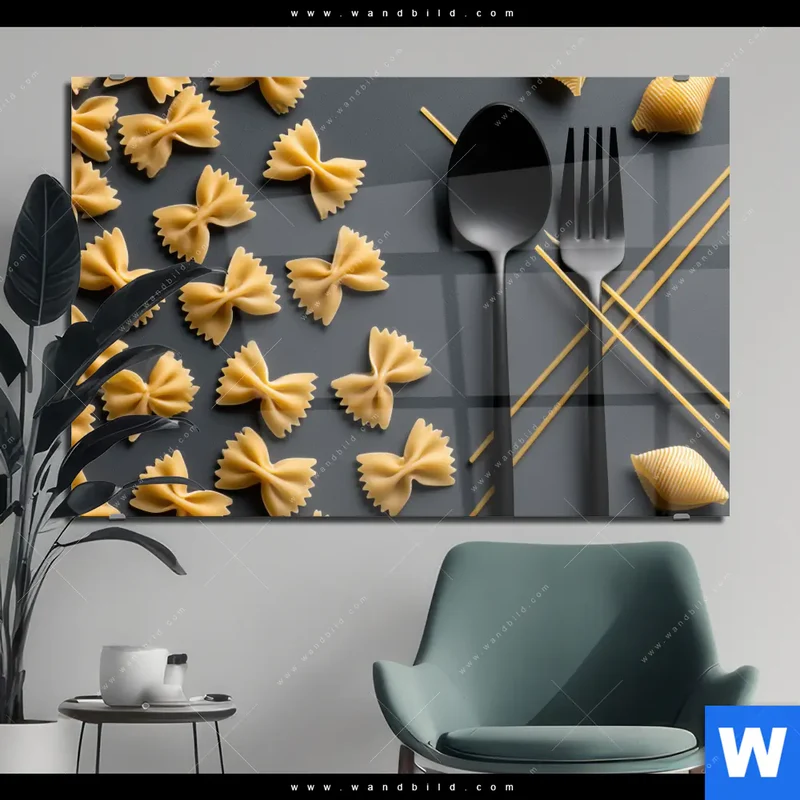 Acrylglasbild | Pasta – Stilvoll serviert | Querformat