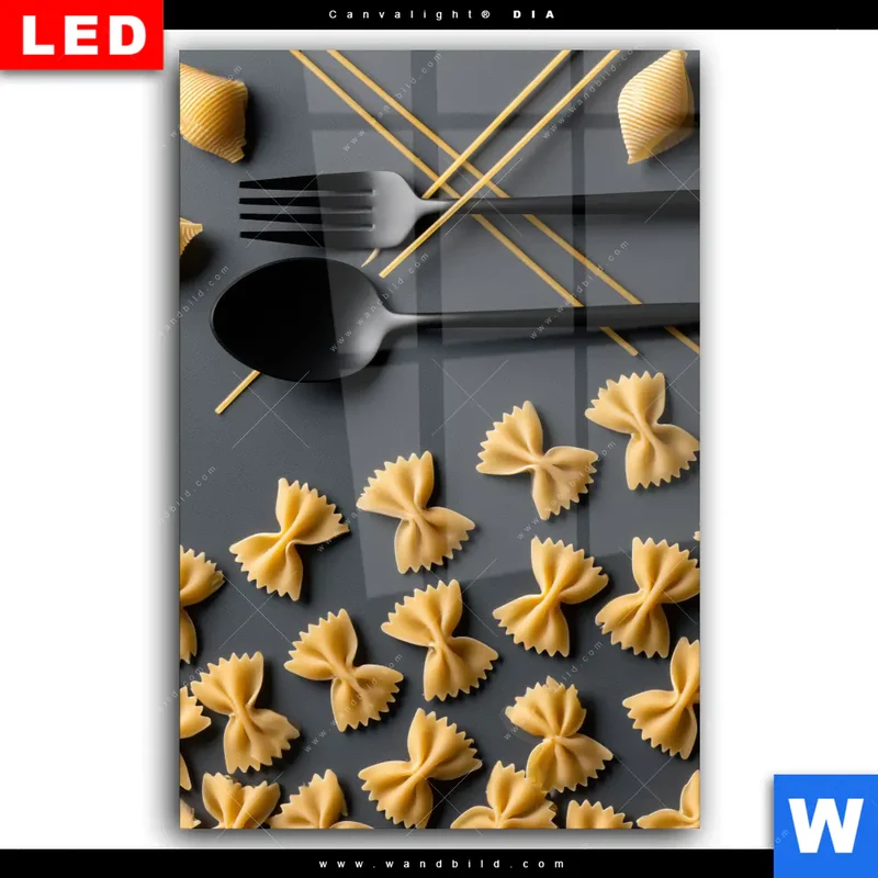 Wechselmotiv Acrylglas Canvalight® DIA | Pasta – Stilvoll serviert | Hochformat
