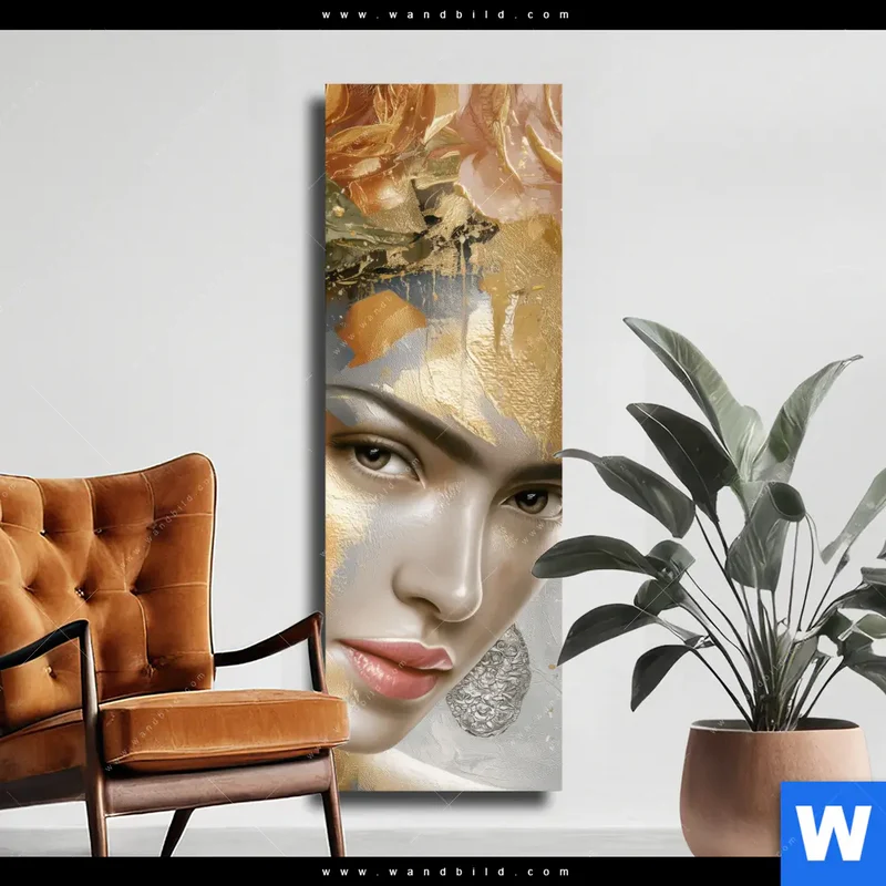 Leinwandbild | Frau mit floraler Krone | Schmal
